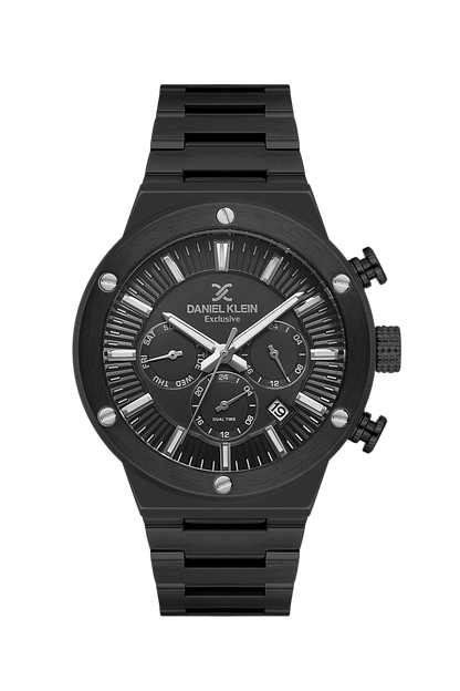 DANIEL KLEIN  DK.1.13996-5 BLACK STEEL BAND BLACK DIAL  FOR MEN