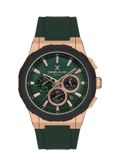 DANIEL KLEIN  DK.1.13997-4 GREEN RUBBER BAND GREEN DIAL  FOR MEN