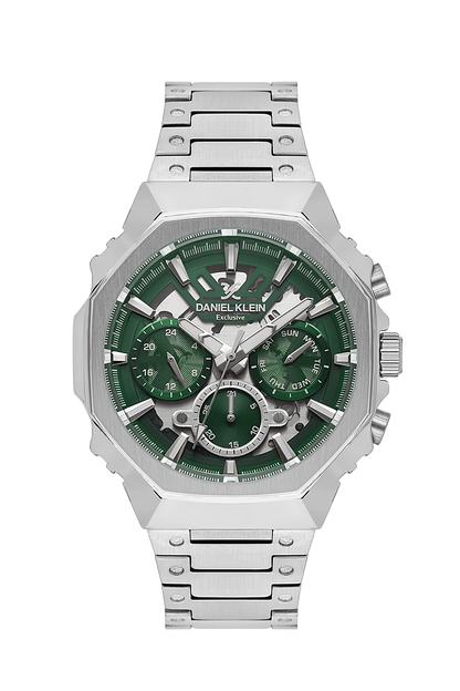 DANIEL KLEIN  DK.1.14000-3 SILVER STEEL BAND GREEN DIAL  FOR MEN