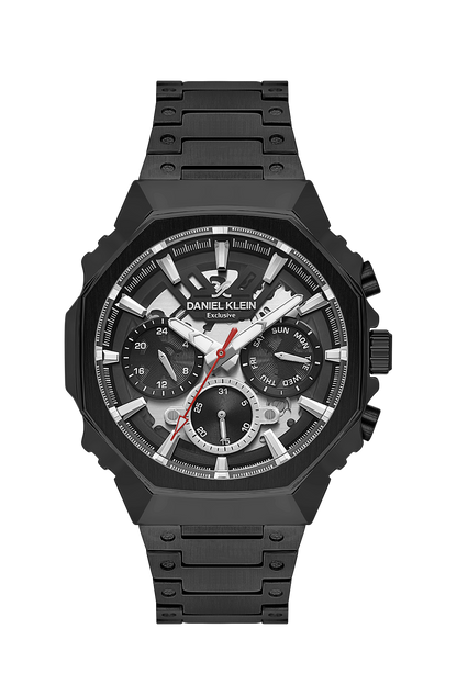 DANIEL KLEIN  DK.1.14000-5 BLACK STEEL BAND BLACK DIAL  FOR MEN