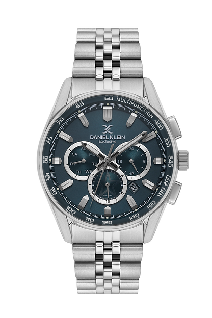 DANIEL KLEIN  DK.1.14001-3 SILVER STEEL BAND NAVY BLUE DIAL  FOR MEN