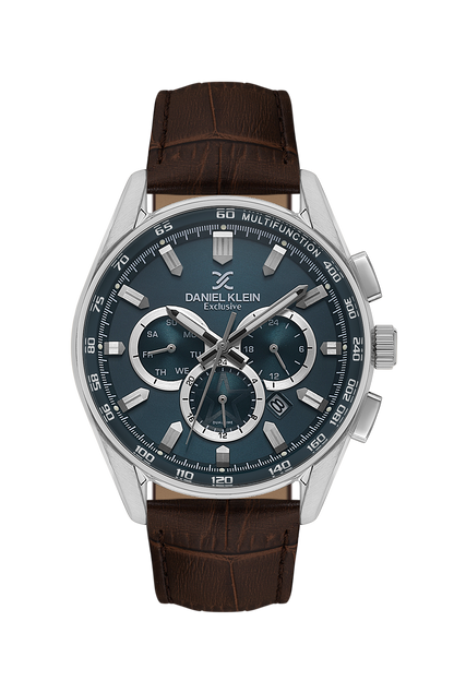 DANIEL KLEIN  DK.1.14002-3 BROWN LEATHER BAND NAVY BLUE DIAL  FOR MEN