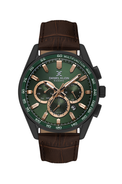 DANIEL KLEIN  DK.1.14002-5 BROWN LEATHER BAND GREEN DIAL  FOR MEN
