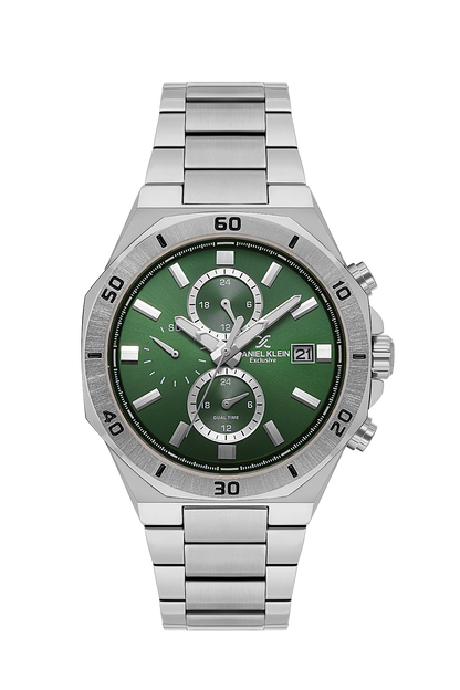 DANIEL KLEIN  DK.1.14004-3 SILVER STEEL BAND GREEN DIAL  FOR MEN