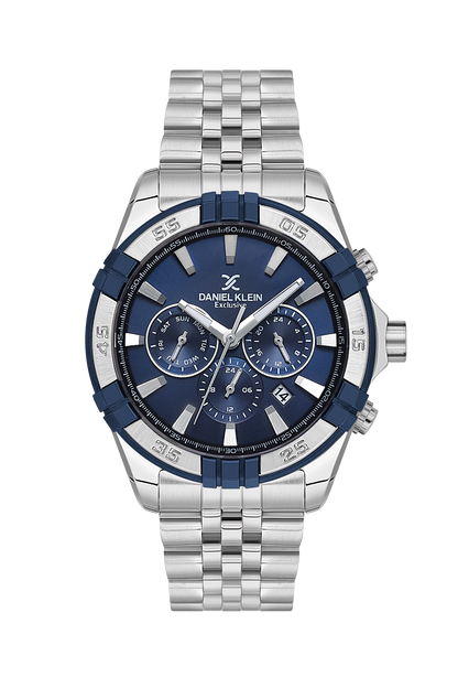 DANIEL KLEIN  DK.1.14007-2 SILVER STEEL BAND NAVY BLUE DIAL  FOR MEN
