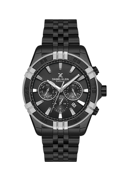 DANIEL KLEIN  DK.1.14007-4 BLACK STEEL BAND BLACK DIAL  FOR MEN