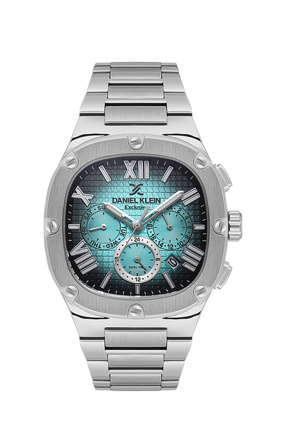DANIEL KLEIN  DK.1.14009-2 SILVER STEEL BAND BABY BLUE DIAL  FOR MEN