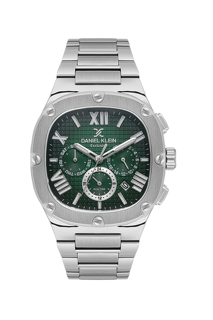 DANIEL KLEIN  DK.1.14009-4 SILVER STEEL BAND GREEN DIAL  FOR MEN
