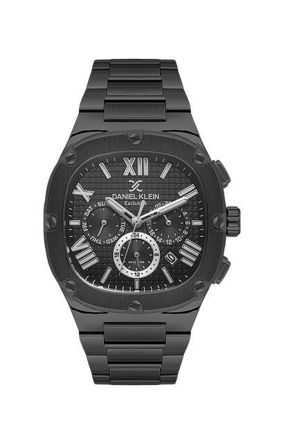 DANIEL KLEIN  DK.1.14009-5 BLACK STEEL BAND BLACK DIAL  FOR MEN