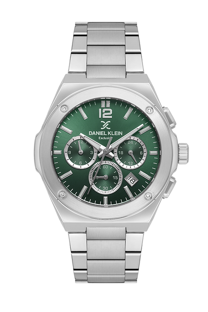DANIEL KLEIN  DK.1.14010-2 SILVER STEEL BAND GREEN DIAL  FOR MEN