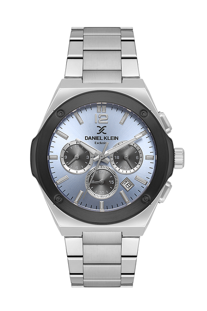 DANIEL KLEIN  DK.1.14010-4 SILVER STEEL BAND BABY BLUE DIAL  FOR MEN