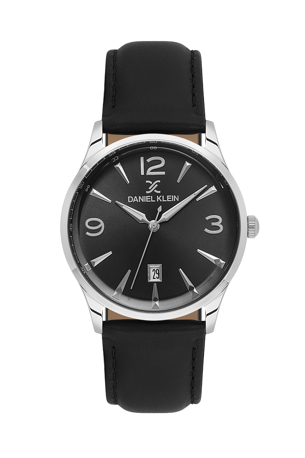 DANIEL KLEIN  DK.6.14034-2 BLACK LEATHER BAND BLACK DIAL  FOR MEN
