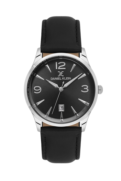 DANIEL KLEIN  DK.6.14034-2 BLACK LEATHER BAND BLACK DIAL  FOR MEN