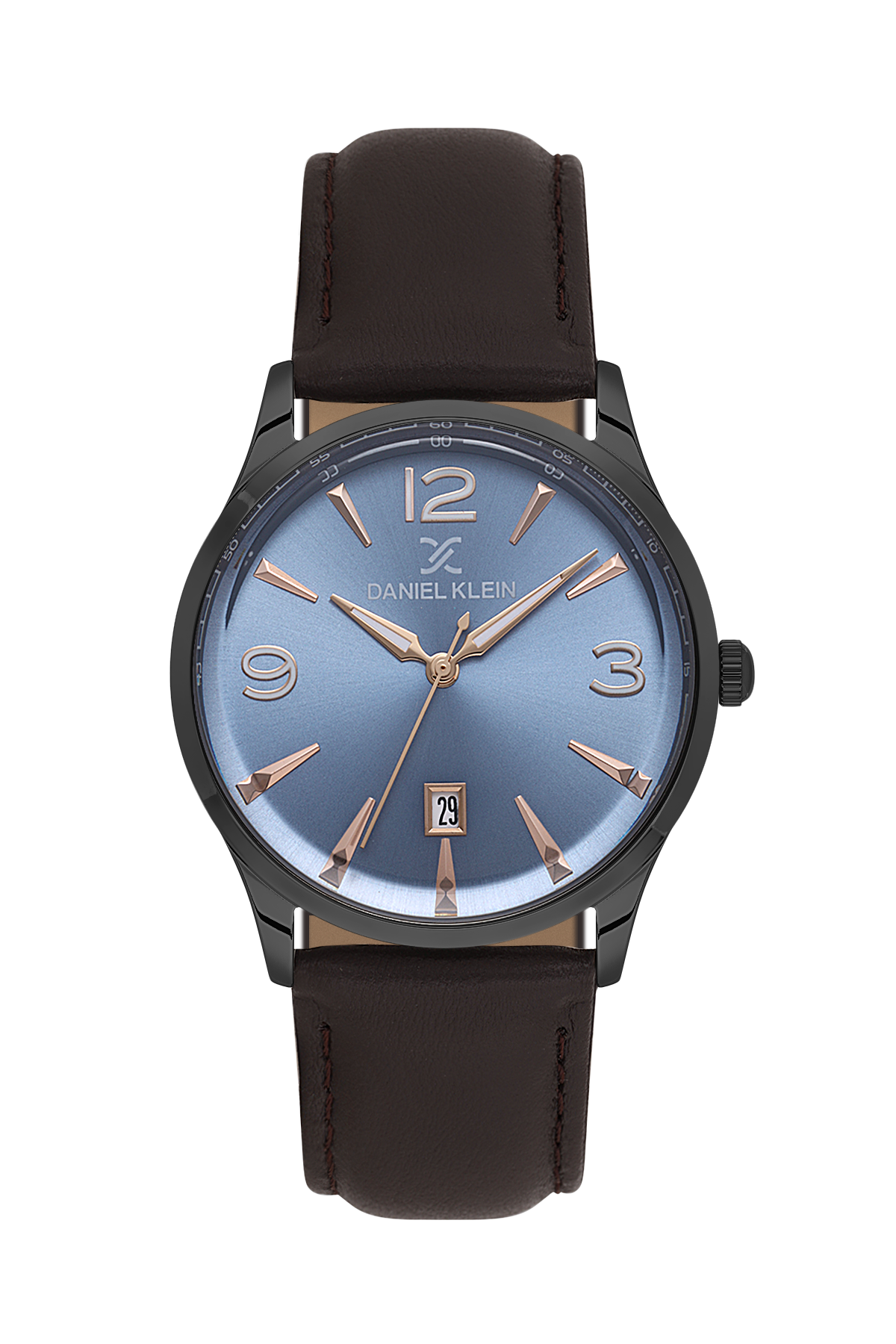 DANIEL KLEIN  DK.6.14034-4 BROWN LEATHER BAND NAVY BLUE DIAL  FOR MEN