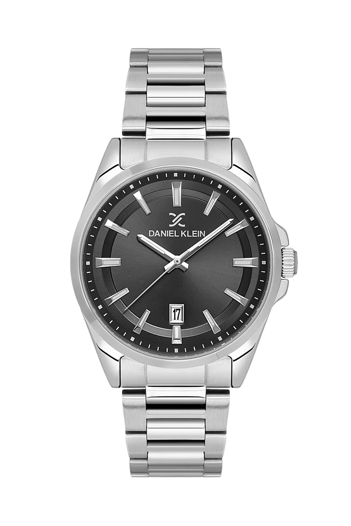 DANIEL KLEIN  DK.6.14035-2 SILVER STEEL BAND BLACK DIAL  FOR MEN