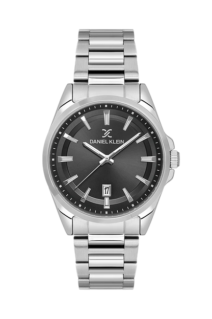 DANIEL KLEIN  DK.6.14035-2 SILVER STEEL BAND BLACK DIAL  FOR MEN