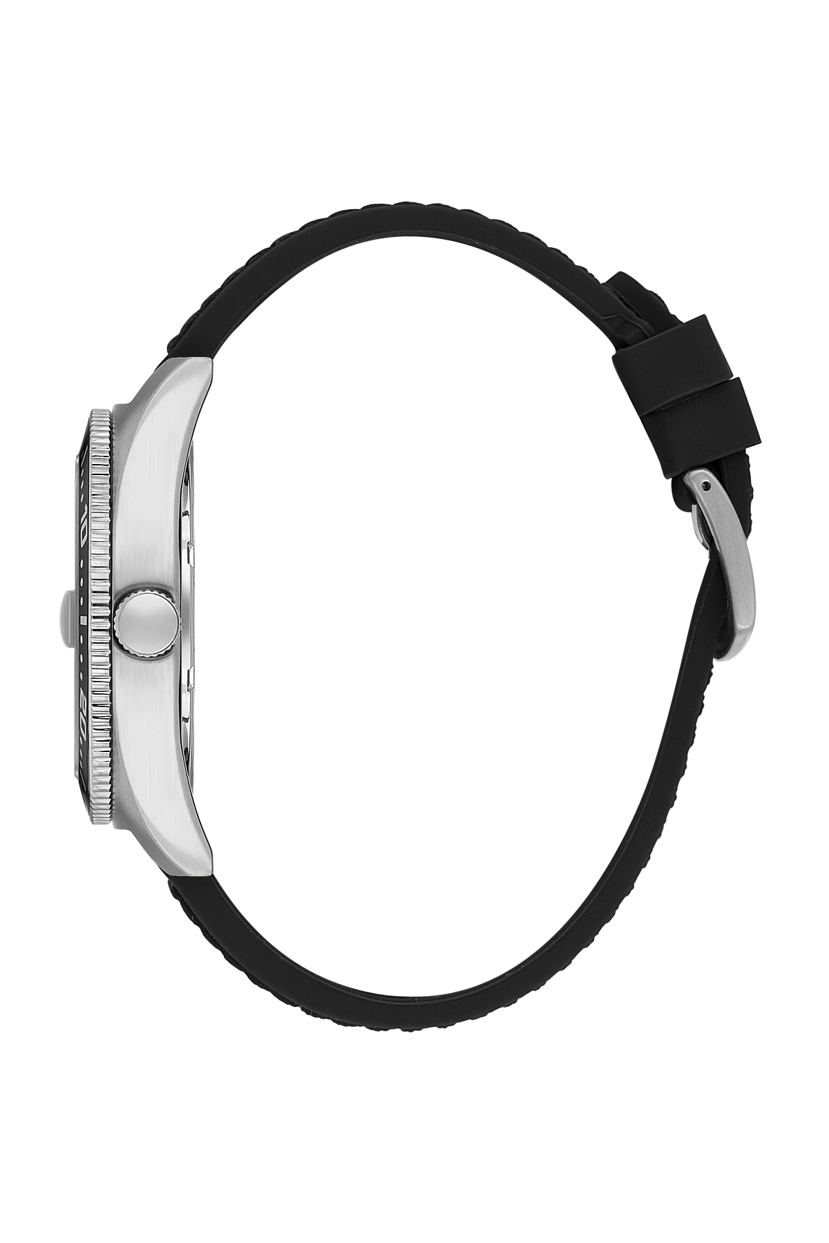 DANIEL KLEIN  DK.1.14058-1 BLACK RUBBER BAND SILVER DIAL  FOR MEN