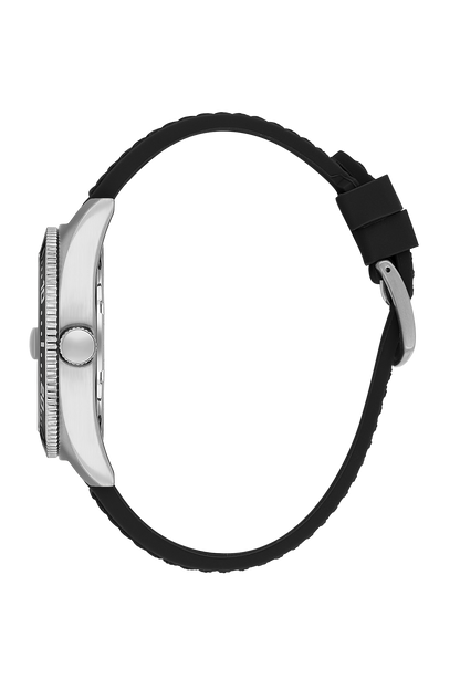 DANIEL KLEIN  DK.1.14058-2 BLACK RUBBER BAND BLACK DIAL  FOR MEN