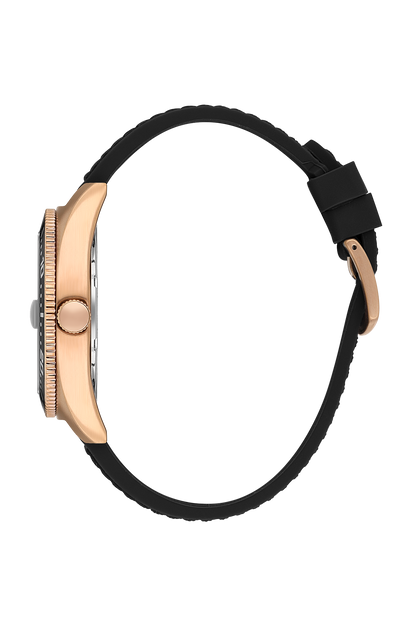 DANIEL KLEIN  DK.1.14058-6 BLACK RUBBER BAND BLACK DIAL  FOR MEN