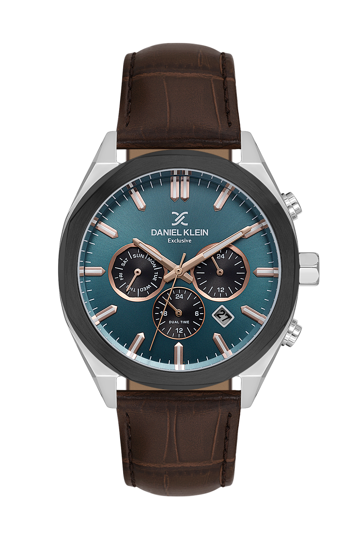 DANIEL KLEIN  DK.1.14065-4 BROWN LEATHER BAND NAVY BLUE DIAL  FOR MEN