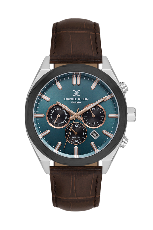 DANIEL KLEIN  DK.1.14065-4 BROWN LEATHER BAND NAVY BLUE DIAL  FOR MEN