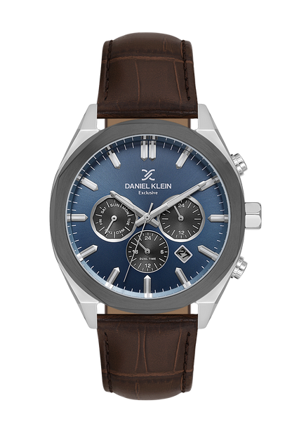 DANIEL KLEIN  DK.1.14065-5 BROWN LEATHER BAND NAVY BLUE DIAL  FOR MEN
