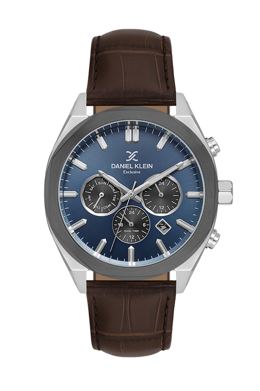 DANIEL KLEIN  DK.1.14065-5 BROWN LEATHER BAND NAVY BLUE DIAL  FOR MEN