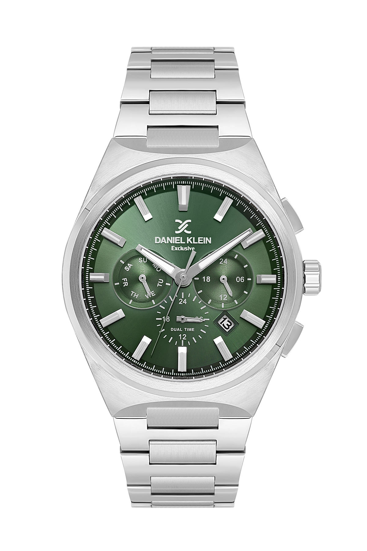 DANIEL KLEIN  DK.1.14069-4 SILVER STEEL BAND GREEN DIAL  FOR MEN