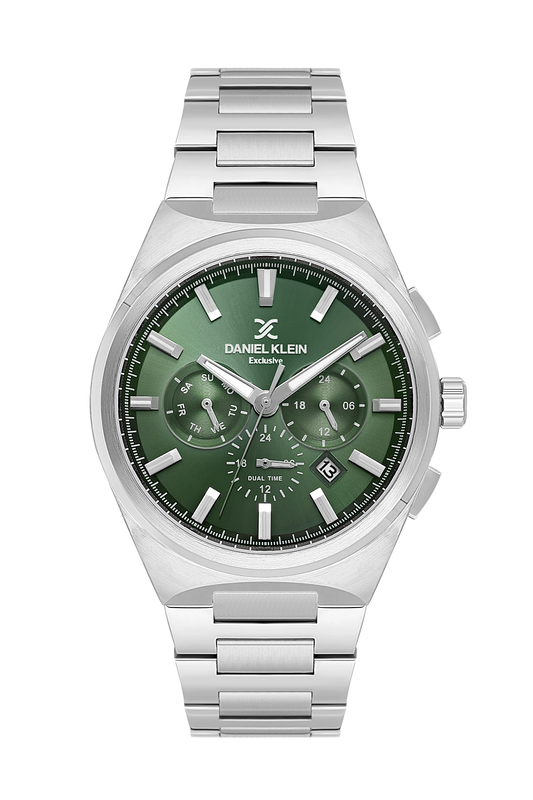 DANIEL KLEIN  DK.1.14069-4 SILVER STEEL BAND GREEN DIAL  FOR MEN