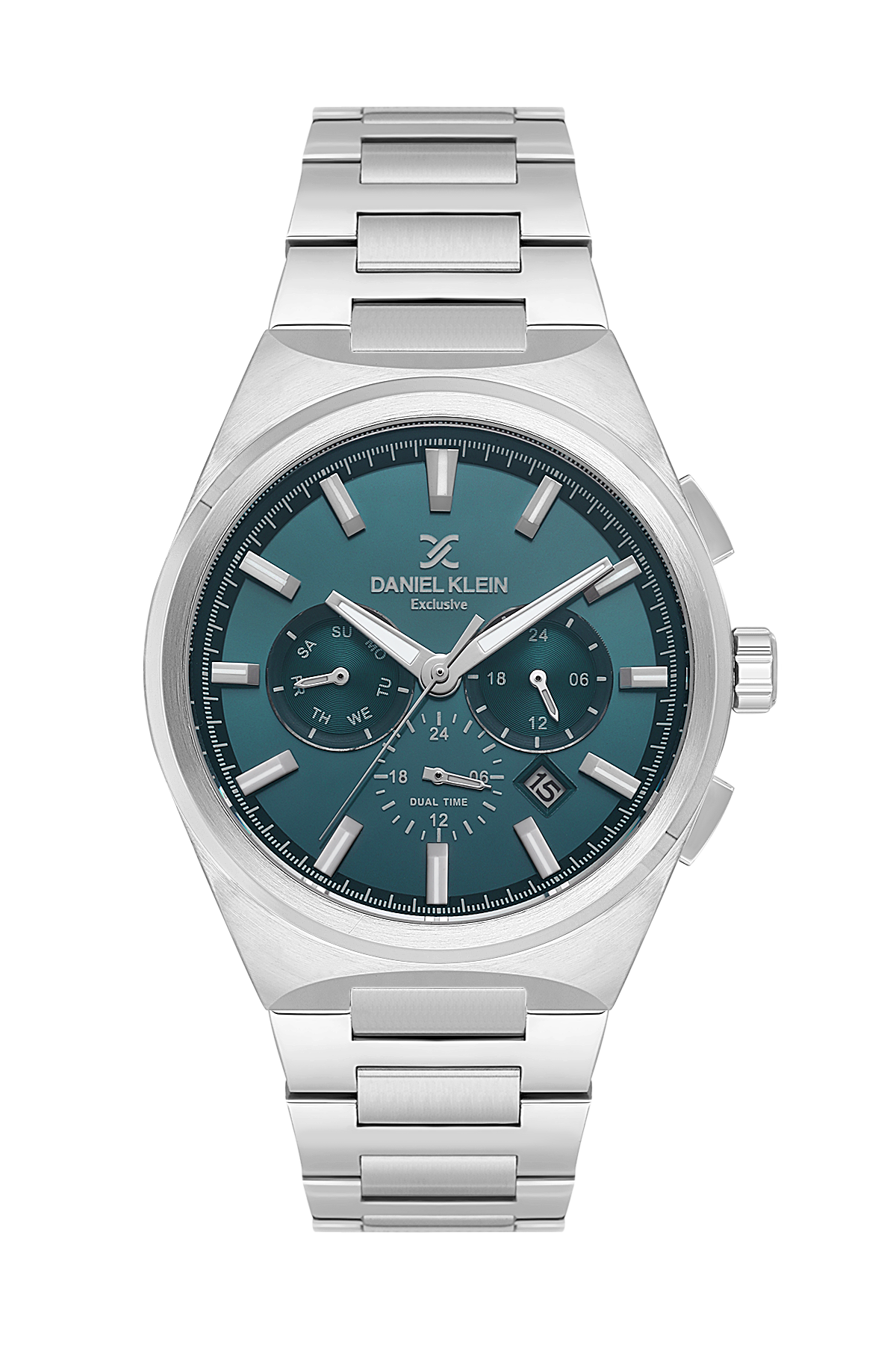 DANIEL KLEIN  DK.1.14069-5 SILVER STEEL BAND GREEN DIAL  FOR MEN