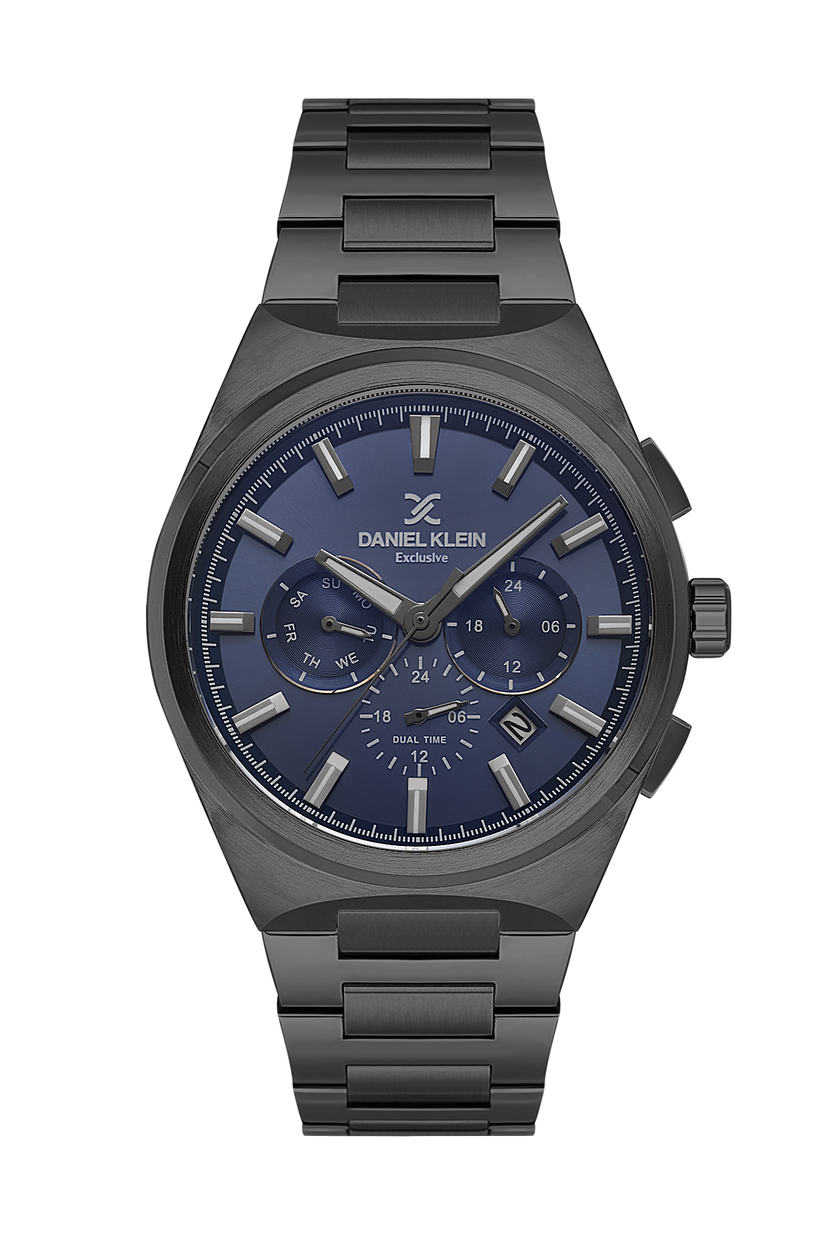 DANIEL KLEIN  DK.1.14069-6 GREY STEEL BAND NAVY BLUE DIAL  FOR MEN