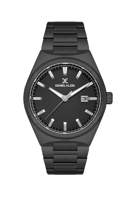 DANIEL KLEIN  DK.1.14070-5 BLACK STEEL BAND BLACK DIAL  FOR MEN