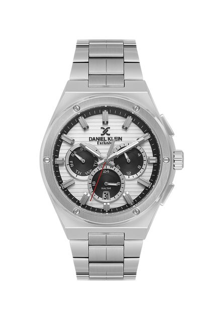 DANIEL KLEIN  DK.1.14071-1 SILVER STEEL BAND WHITE DIAL  FOR MEN