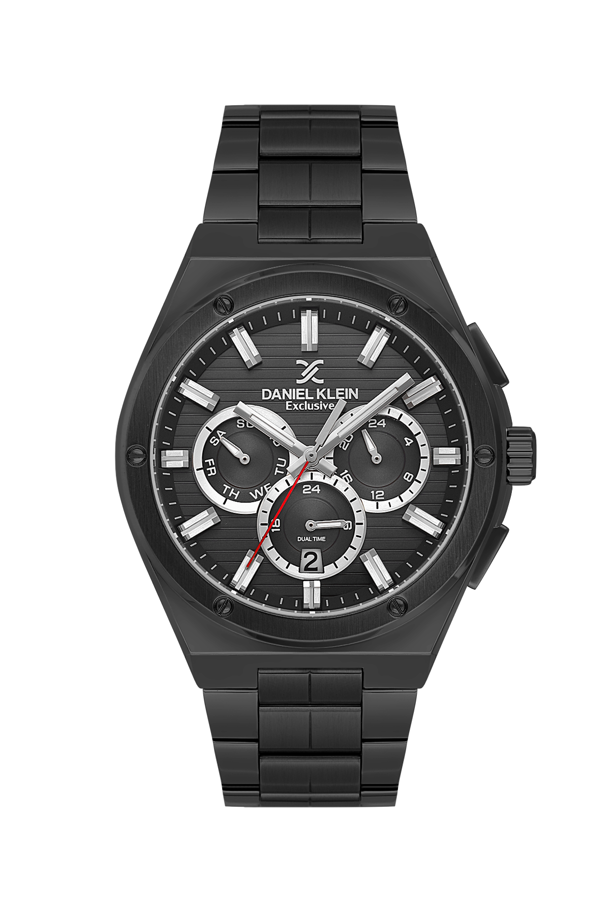 DANIEL KLEIN  DK.1.14071-5 BLACK STEEL BAND BLACK DIAL  FOR MEN