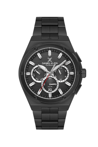 DANIEL KLEIN  DK.1.14071-5 BLACK STEEL BAND BLACK DIAL  FOR MEN
