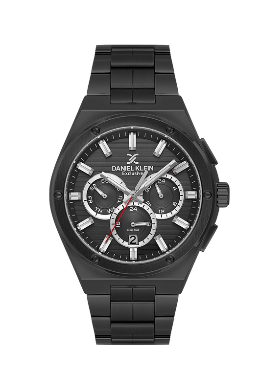 DANIEL KLEIN  DK.1.14071-5 BLACK STEEL BAND BLACK DIAL  FOR MEN