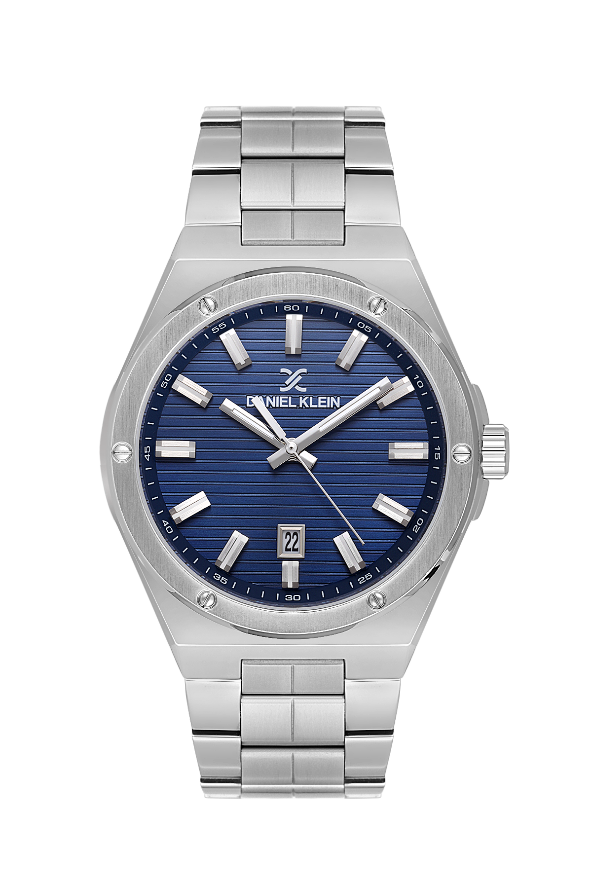 DANIEL KLEIN  DK.1.14073-3 SILVER STEEL BAND NAVY BLUE DIAL  FOR MEN