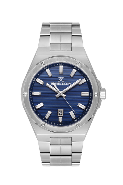 DANIEL KLEIN  DK.1.14073-3 SILVER STEEL BAND NAVY BLUE DIAL  FOR MEN