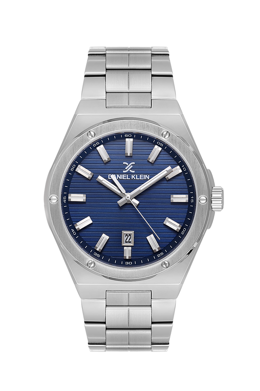 DANIEL KLEIN  DK.1.14073-3 SILVER STEEL BAND NAVY BLUE DIAL  FOR MEN
