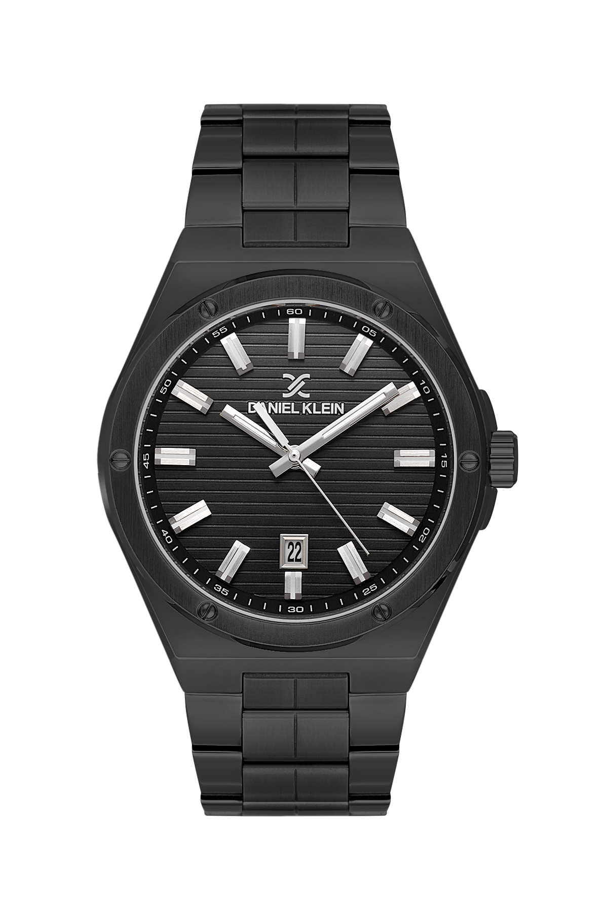 DANIEL KLEIN  DK.1.14073-5 BLACK STEEL BAND BLACK DIAL  FOR MEN