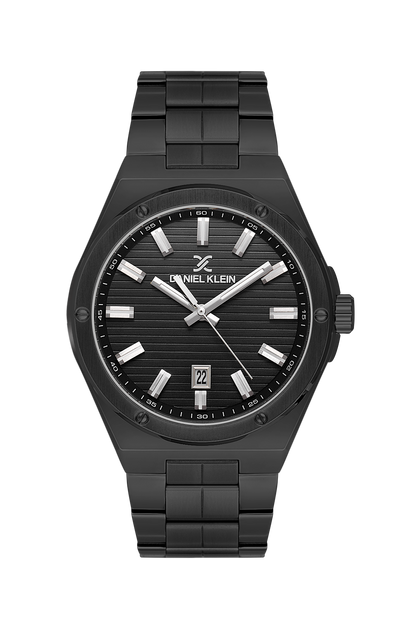 DANIEL KLEIN  DK.1.14073-5 BLACK STEEL BAND BLACK DIAL  FOR MEN