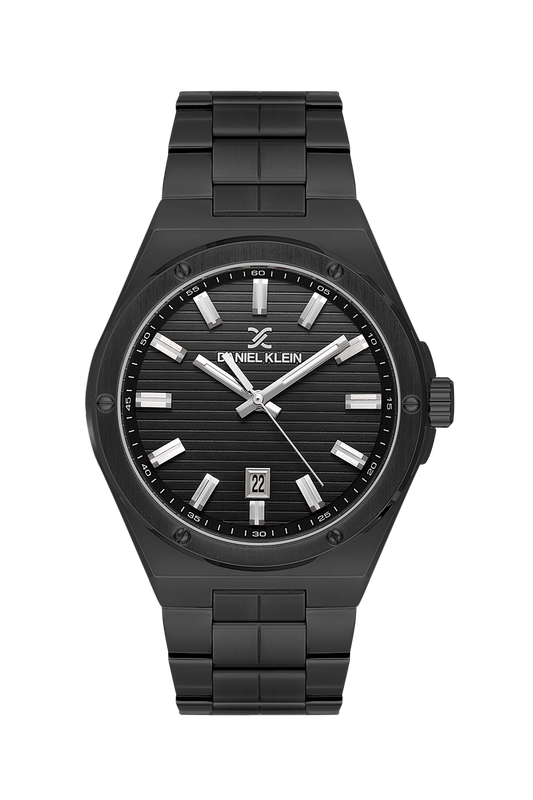 DANIEL KLEIN  DK.1.14073-5 BLACK STEEL BAND BLACK DIAL  FOR MEN