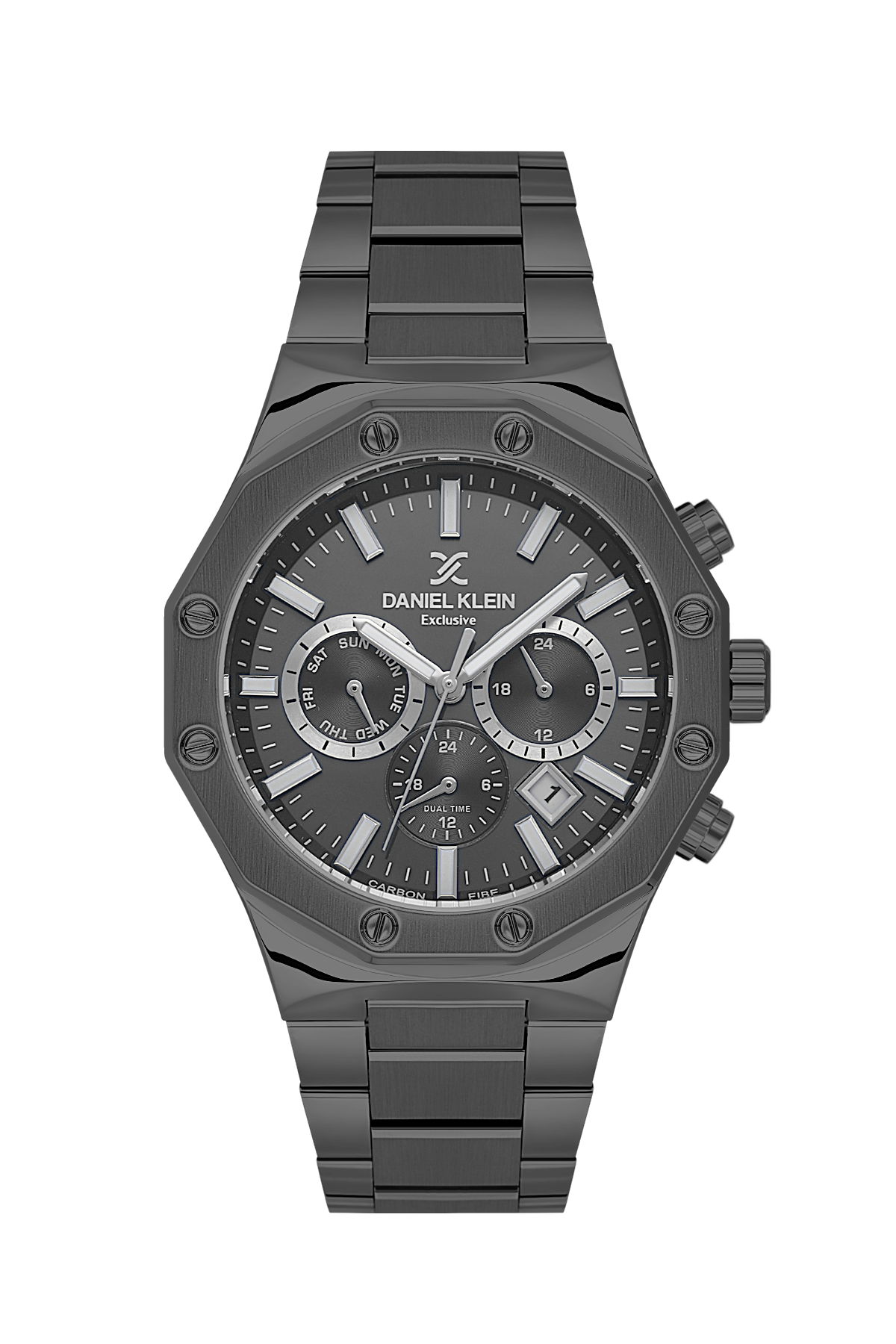 DANIEL KLEIN  DK.1.14074-5 BLACK STEEL BAND BLACK DIAL  FOR MEN