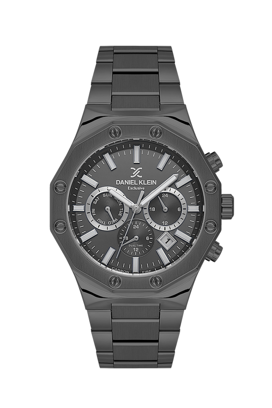 DANIEL KLEIN  DK.1.14074-5 BLACK STEEL BAND BLACK DIAL  FOR MEN