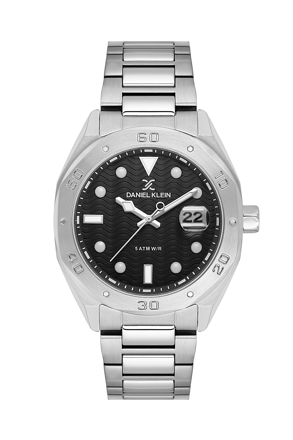 DANIEL KLEIN  DK.1.14076-1 SILVER STEEL BAND BLACK DIAL  FOR MEN