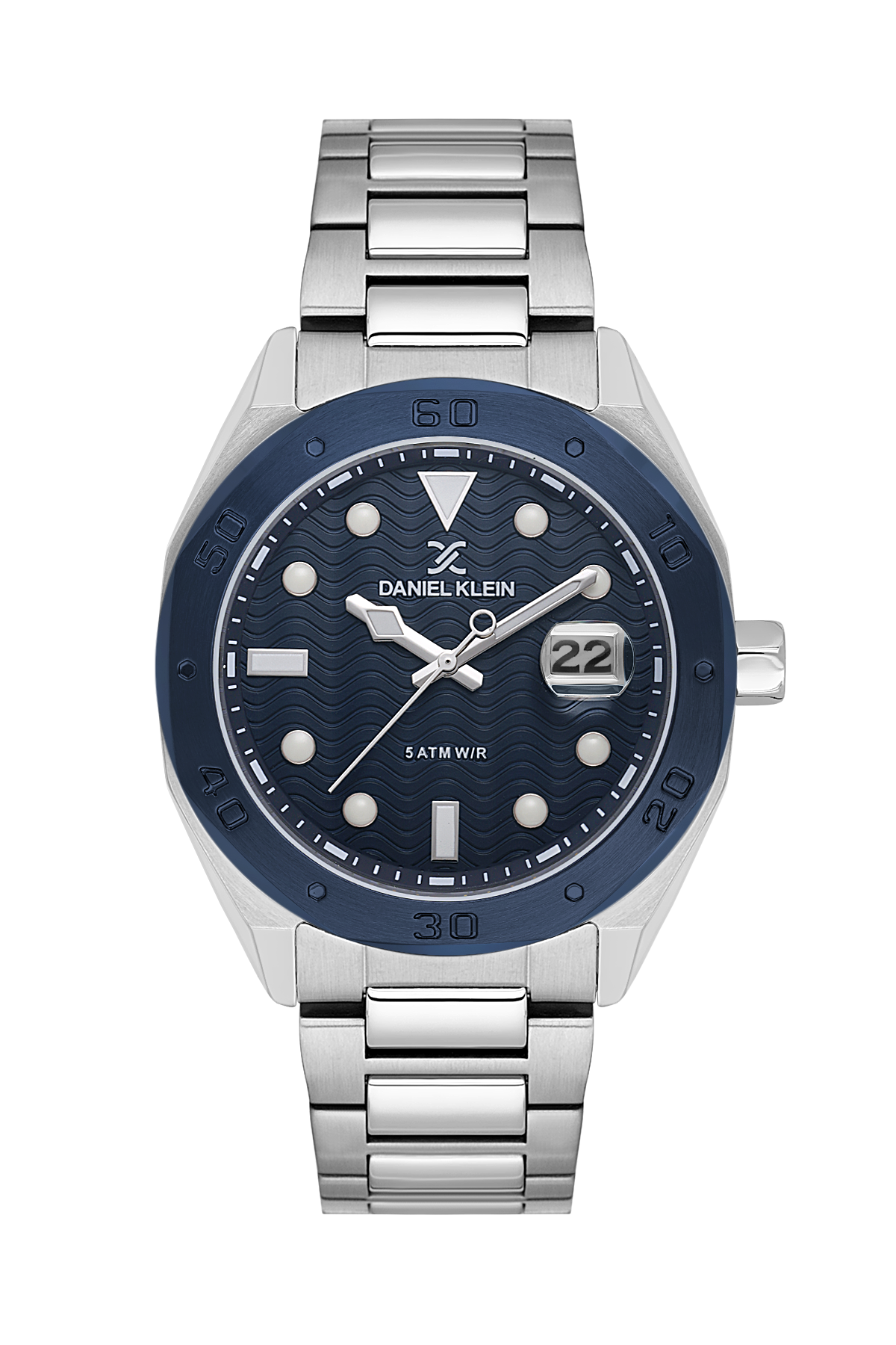 DANIEL KLEIN  DK.1.14076-3 SILVER STEEL BAND NAVY BLUE DIAL  FOR MEN