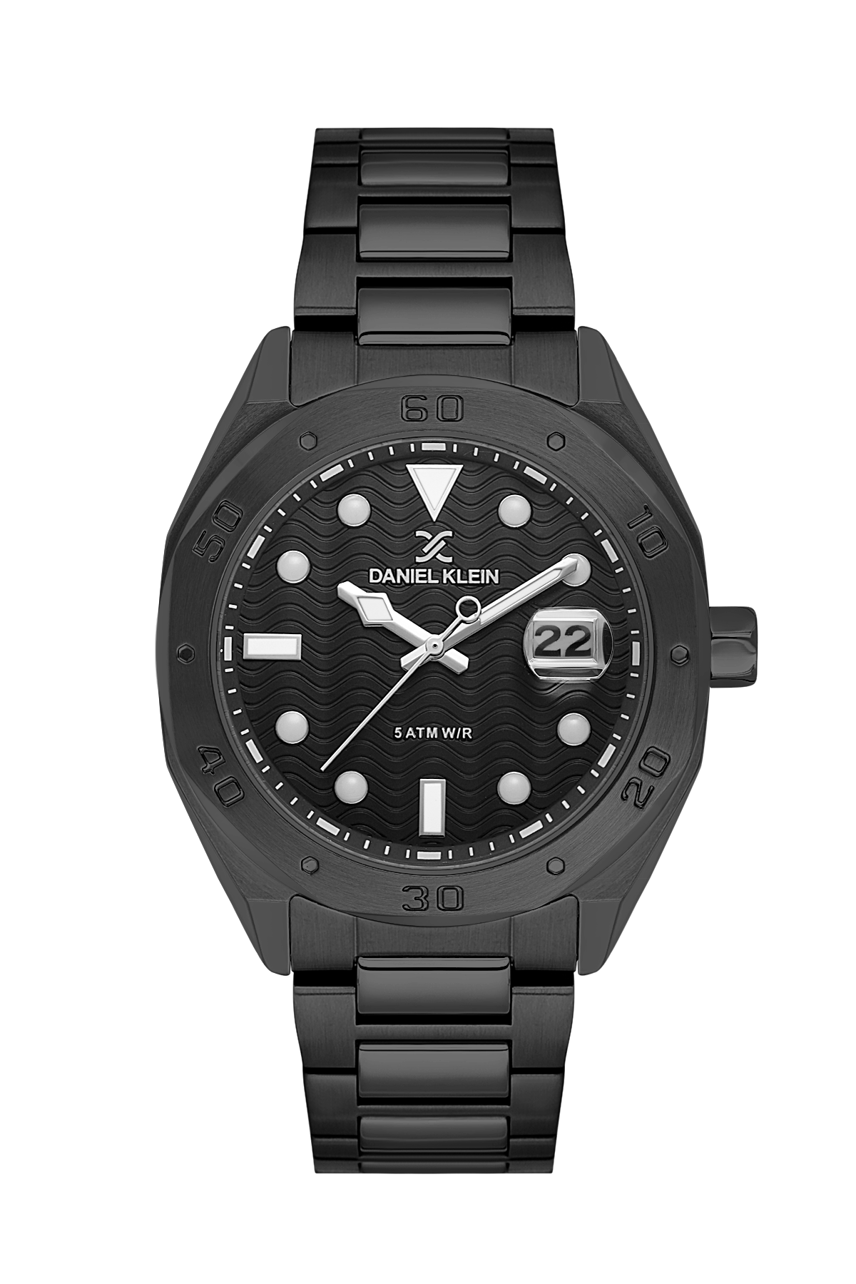 DANIEL KLEIN  DK.1.14076-5 BLACK STEEL BAND BLACK DIAL  FOR MEN