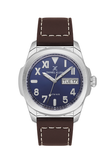 DANIEL KLEIN  DK.1.14078-3 BROWN LEATHER BAND NAVY BLUE DIAL  FOR MEN