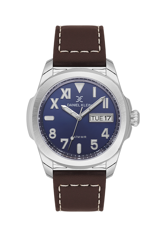 DANIEL KLEIN  DK.1.14078-3 BROWN LEATHER BAND NAVY BLUE DIAL  FOR MEN