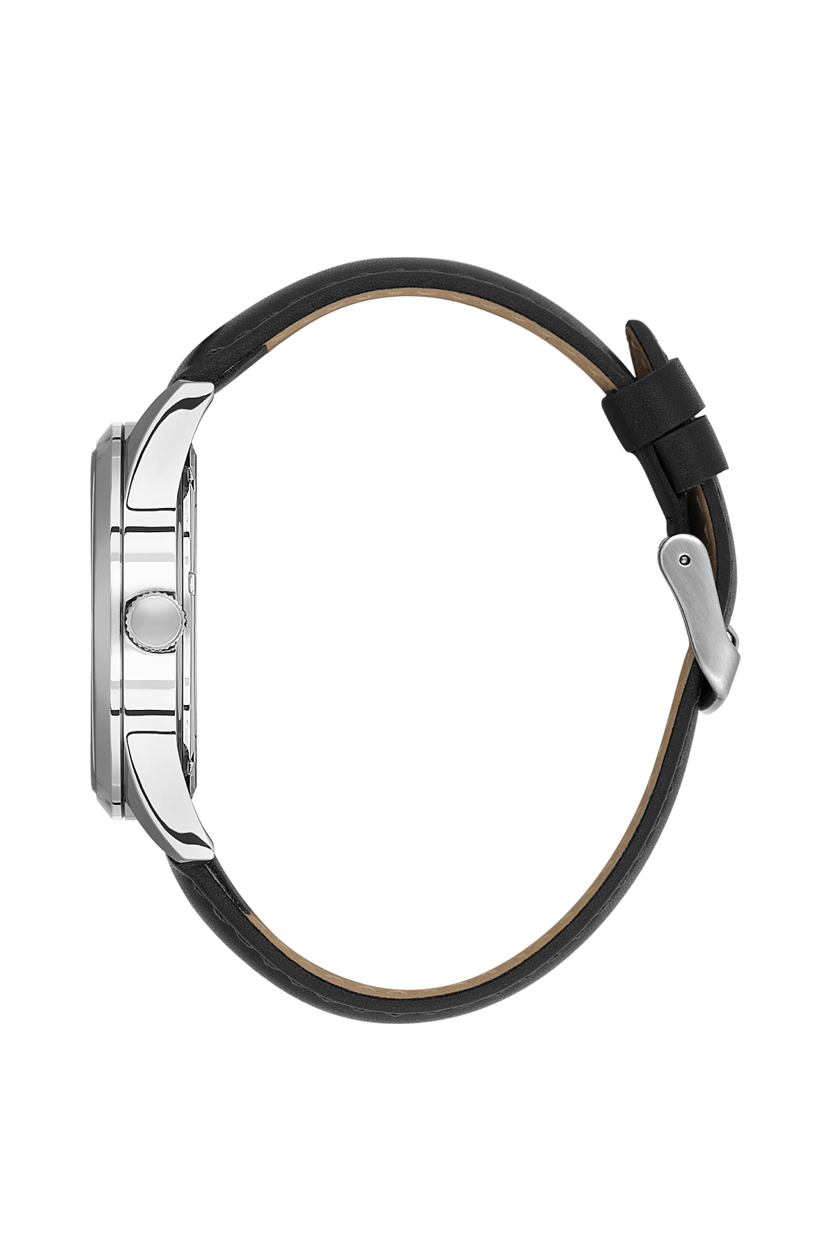 DANIEL KLEIN  DK.6.14084-1 BLACK LEATHER BAND SILVER DIAL  FOR MEN